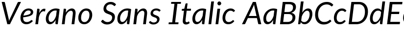 Verano Sans Italic font