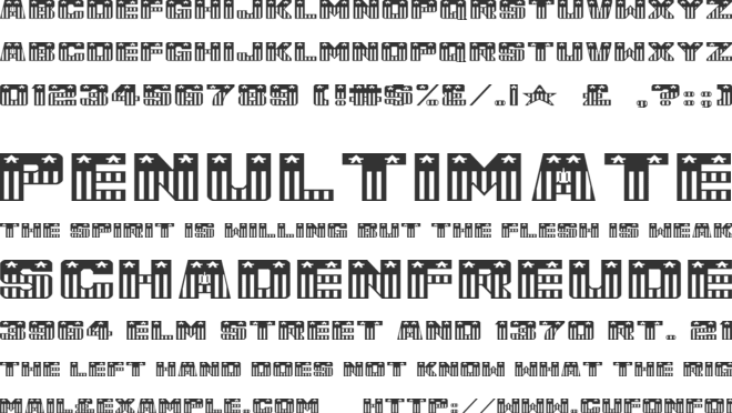 USA Flag font preview