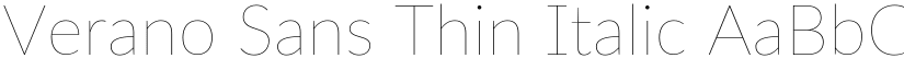 Verano Sans Thin Italic font