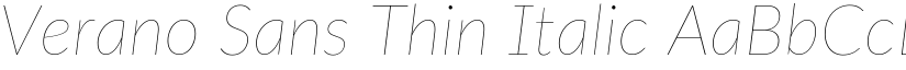 Verano Sans Thin Italic font