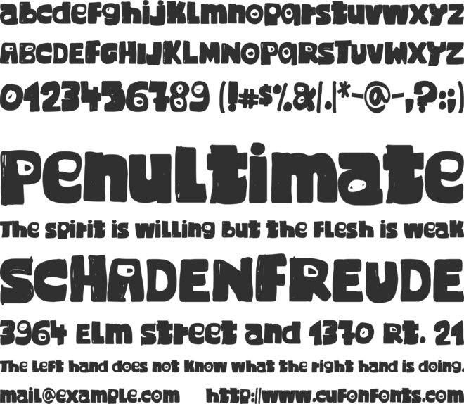 3 Snopes font preview