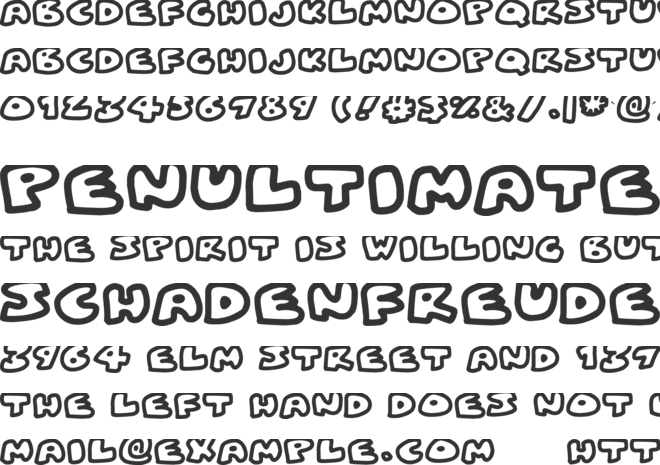 Fat Wobble Outlines font preview