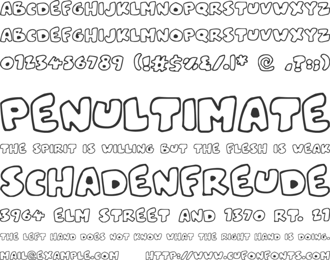 Snowblobs font preview