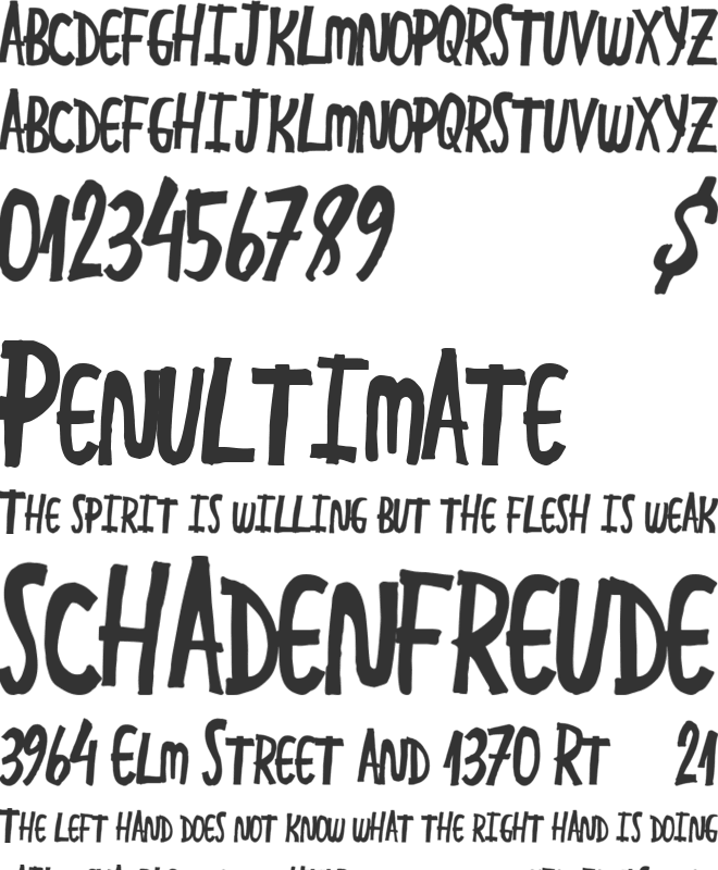 GreatEnding font preview