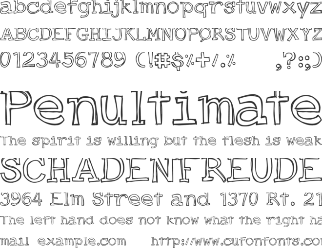 DJB Just an Outty font preview