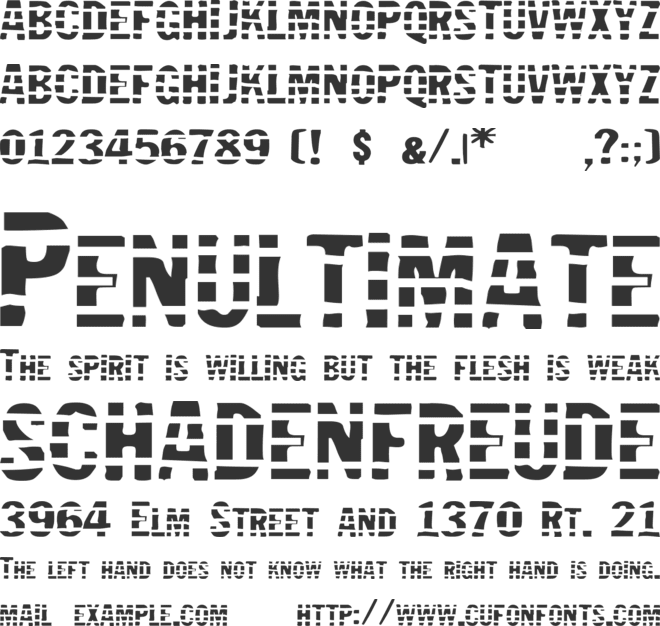 Jailbird font preview
