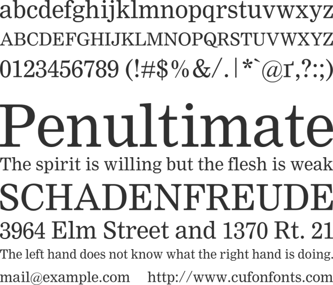 Nimrod font preview