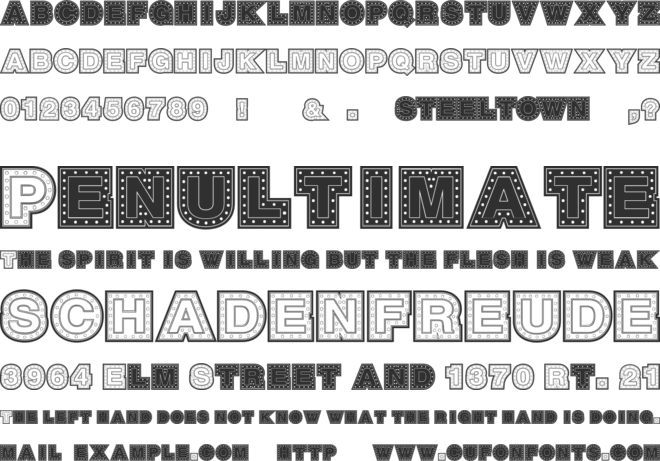 Steel Town font preview