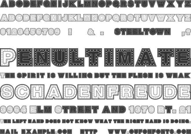 Steel Town font preview