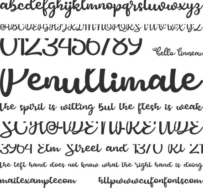 Hello Linnea font preview