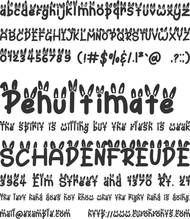 Bunny Hopper Ear font preview
