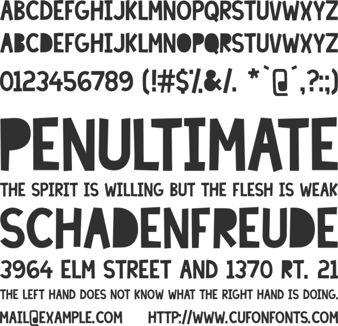 Lazy Sunday font preview