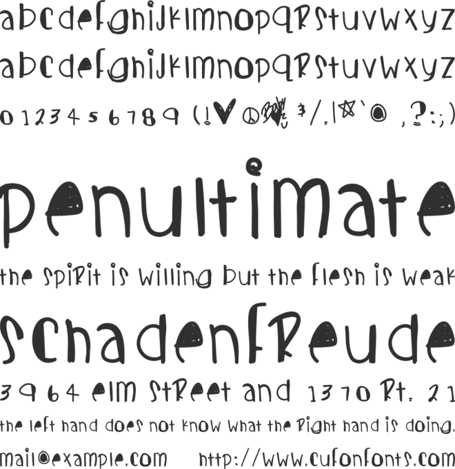 Candycutes font preview