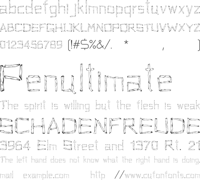 Woodenhead font preview