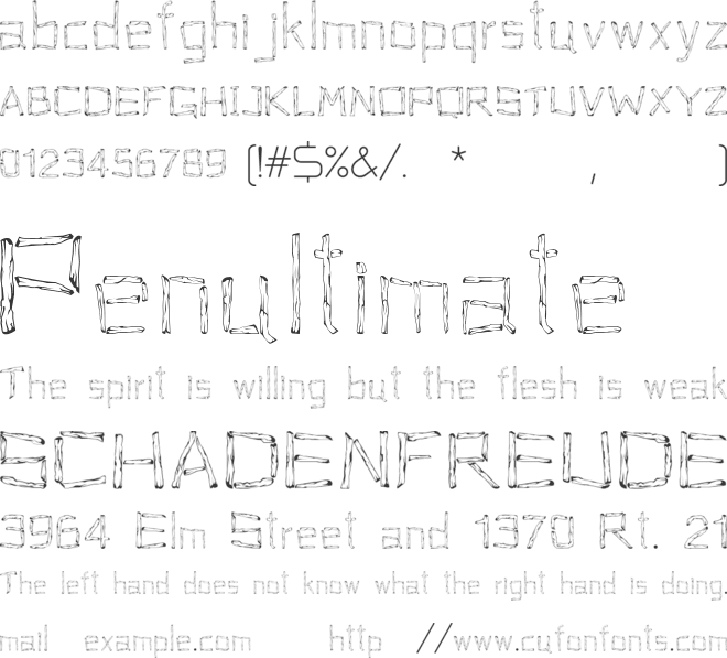 Woodenhead font preview