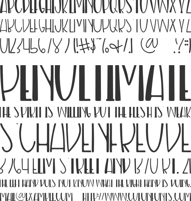 Nias Bird font preview