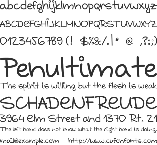 Grabstein HandSchrift font preview