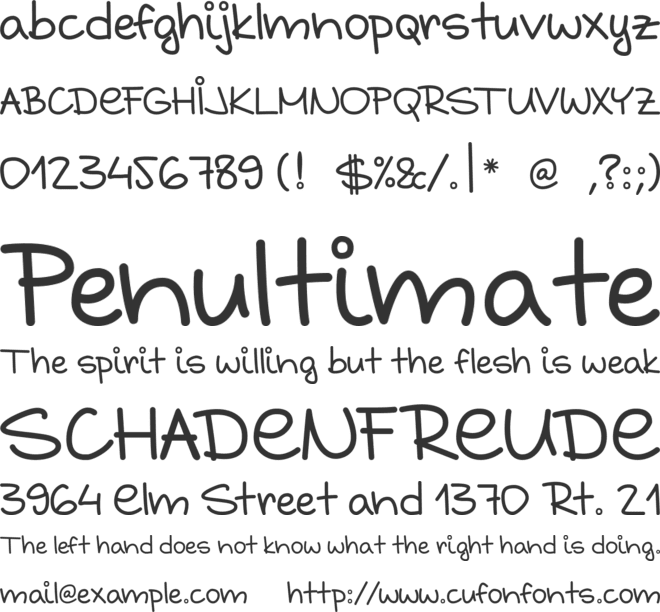 Grabstein HandSchrift font preview
