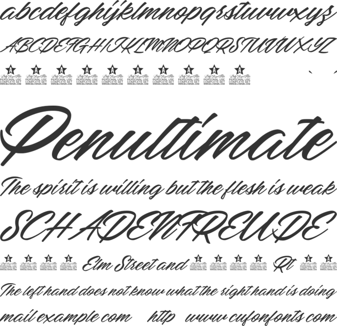 Mellissa Personal Use font preview