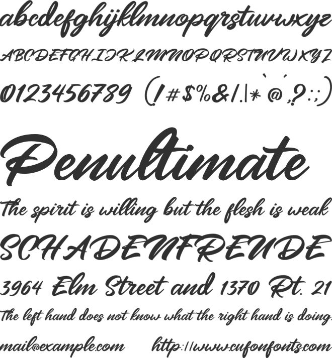 Mangotea Free Personal Use font preview