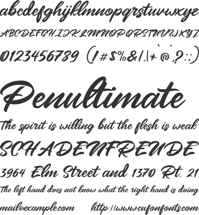 Mangotea Free Personal Use font preview