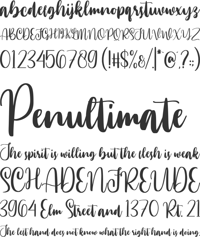 Annamellia font preview