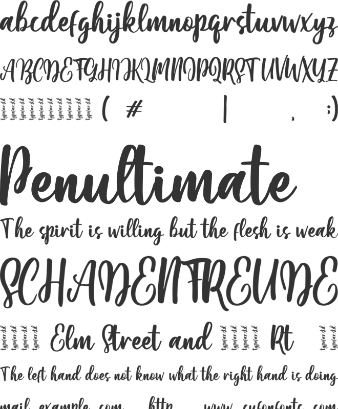 Moshinta font preview
