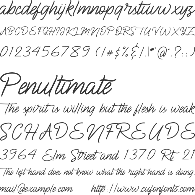 BlueQueen font preview