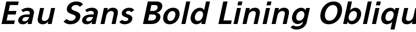 Eau Sans Bold Lining Oblique font
