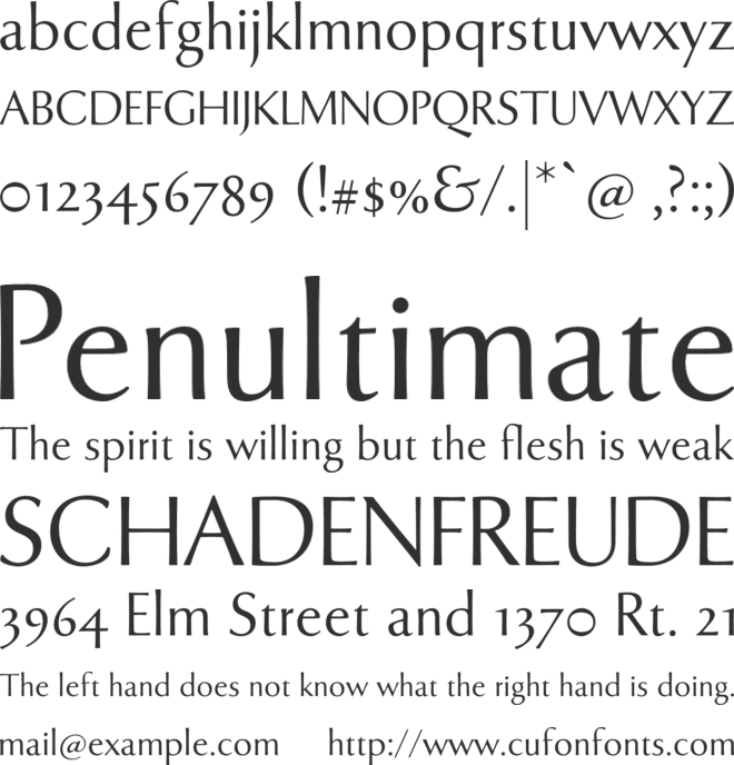Tenderness font preview