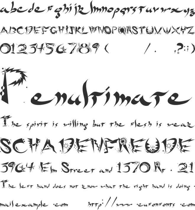 Ridicule font preview
