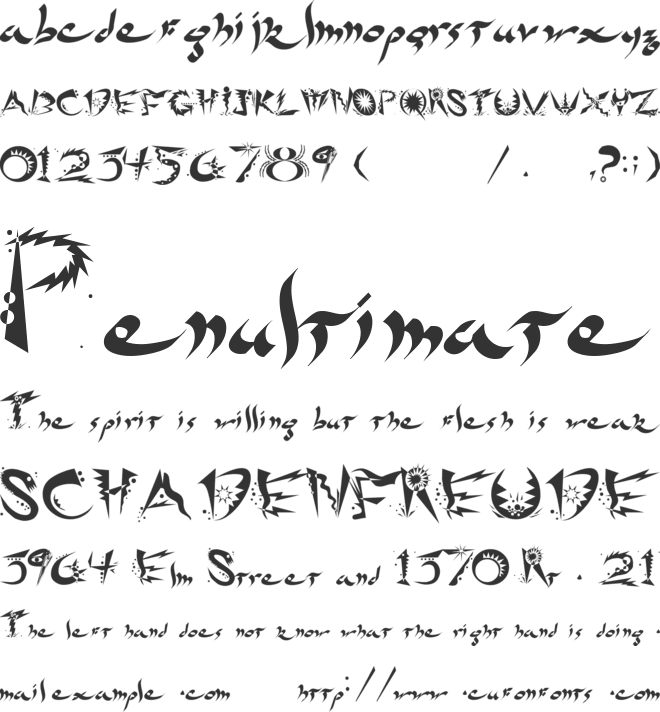 Ridicule font preview