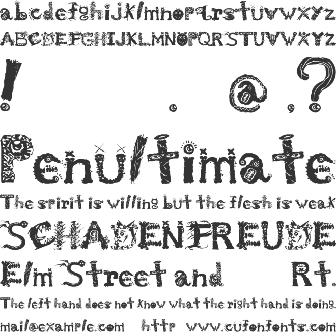 Monstrous Zosimus font preview