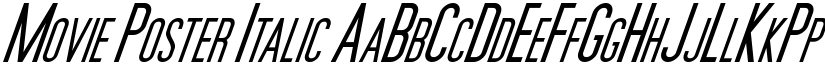Movie Poster Italic font