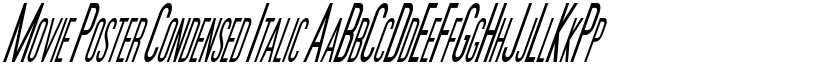 Movie Poster Condensed Italic font