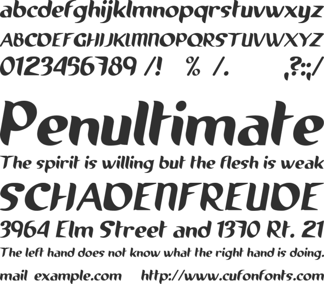 Running shoe font preview