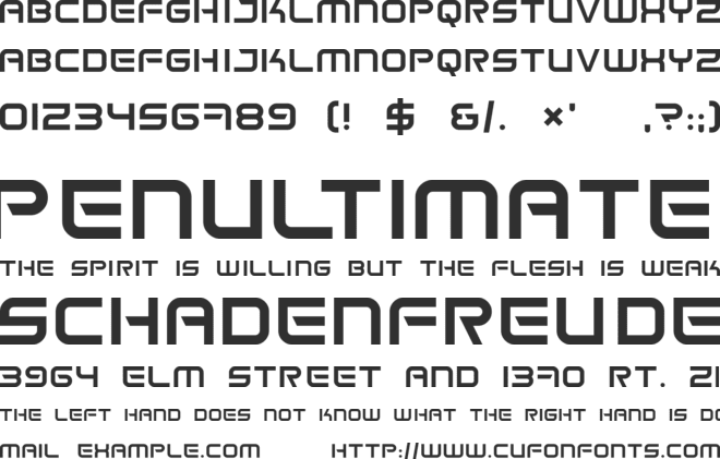 Space Frigate font preview