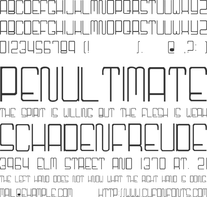 Niner font preview