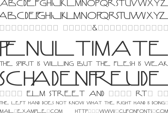 Anamorphosée sample font preview