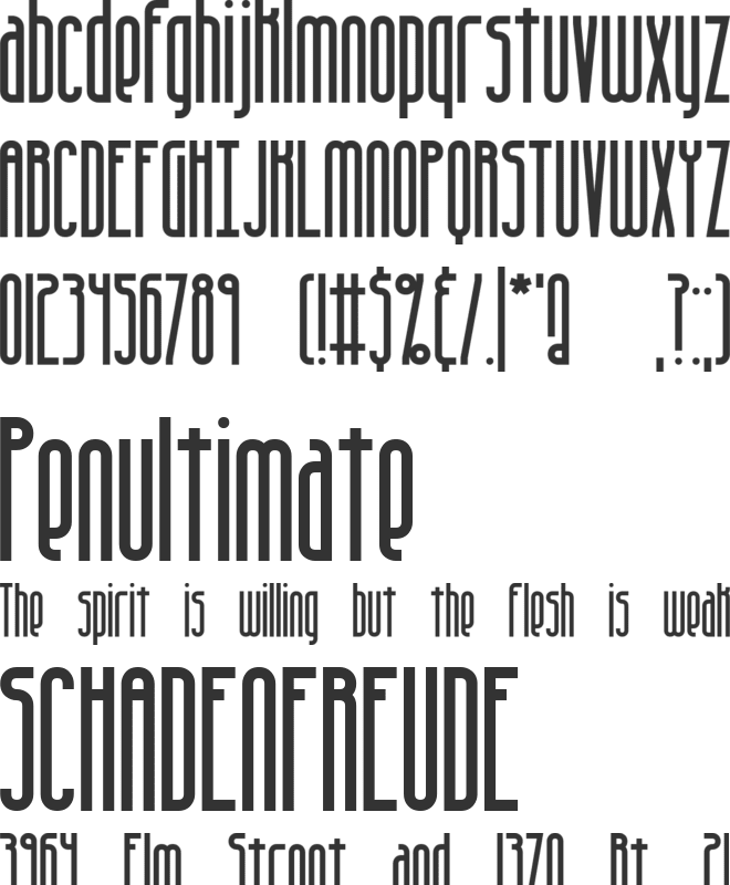 Overhead BRK font preview