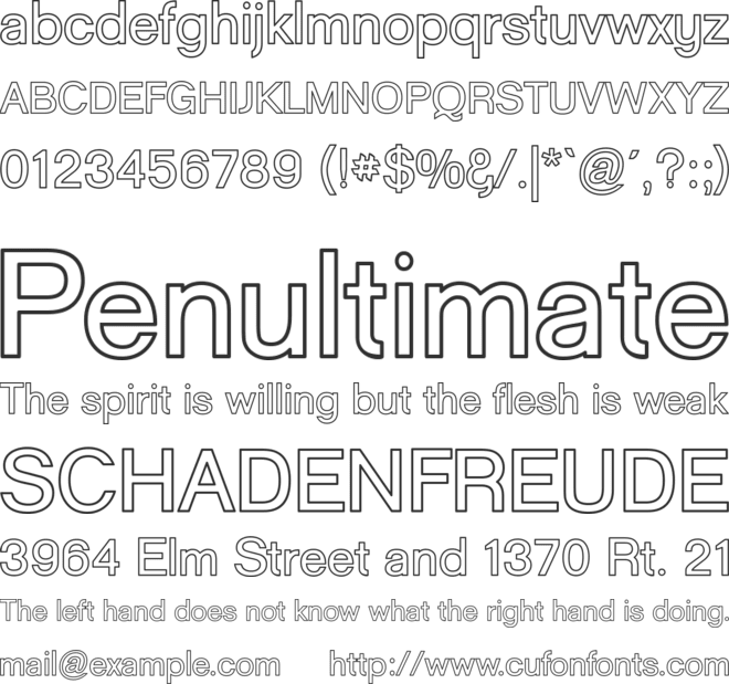 Goulong  Outline font preview