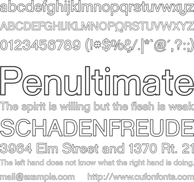 Goulong  Outline font preview