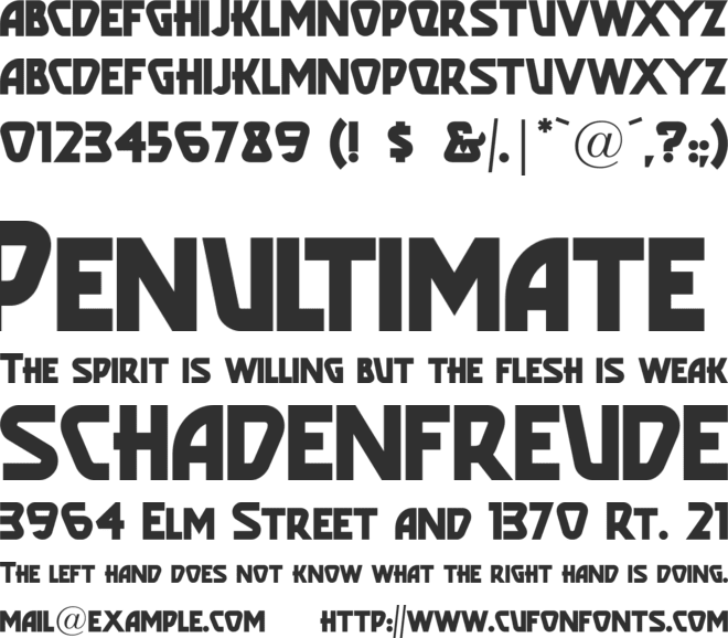 PopularCafeAA font preview