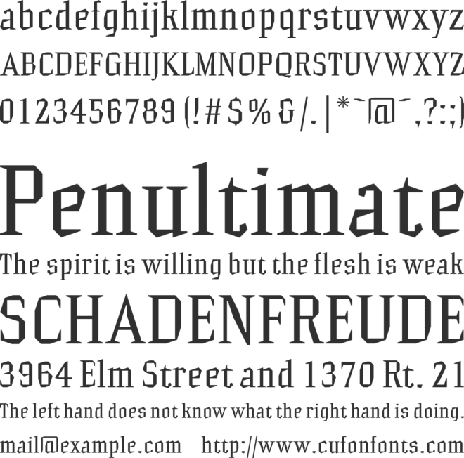 Hammerhead font preview