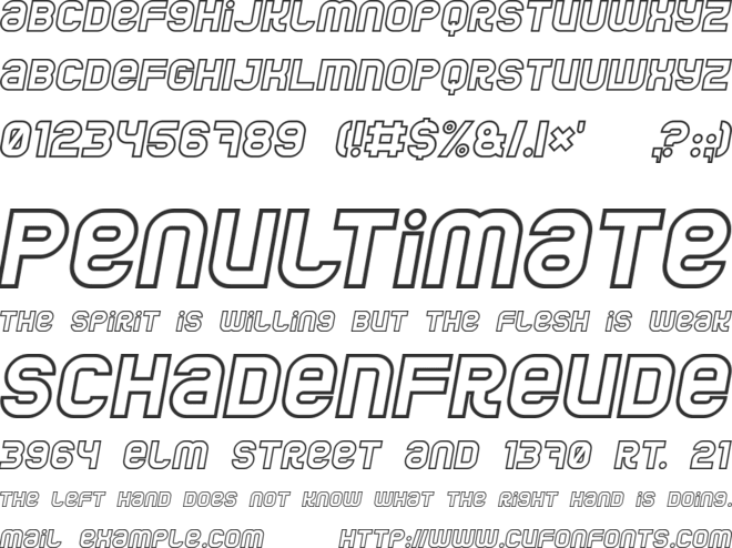 Jumbo Outline font preview
