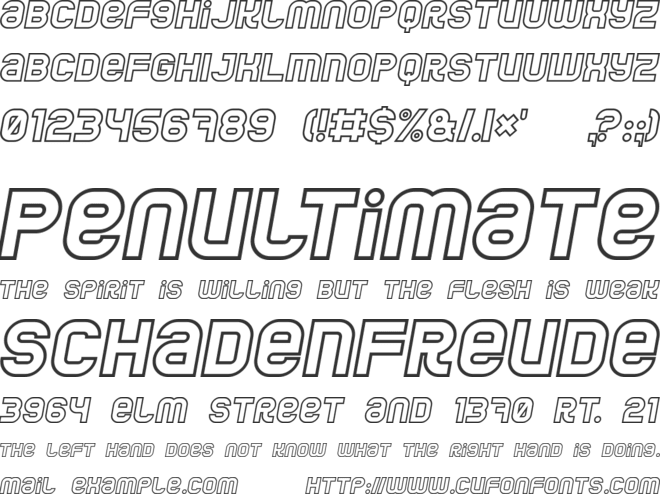 Jumbo Outline font preview