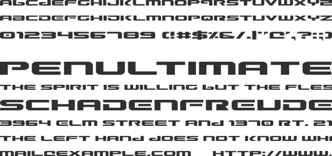 Gunship Expanded font preview
