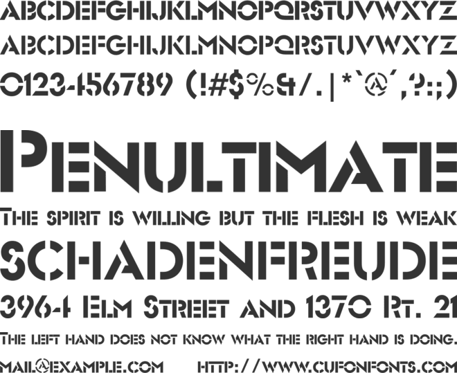 FuturistStencil font preview