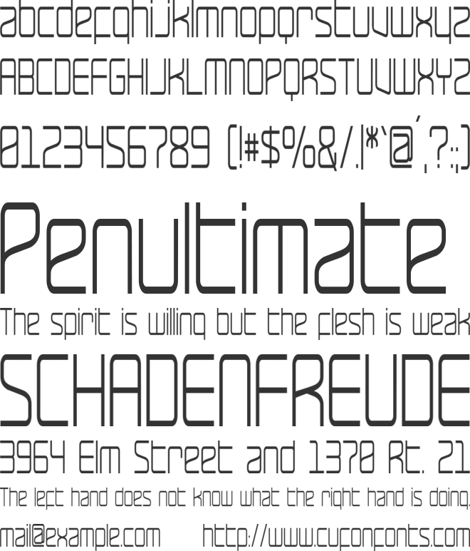 RaveParty Narrow font preview