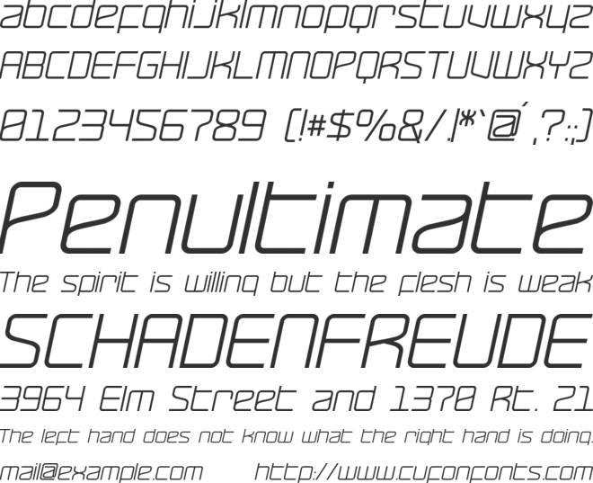 RaveParty Oblique font preview